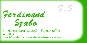 ferdinand szabo business card